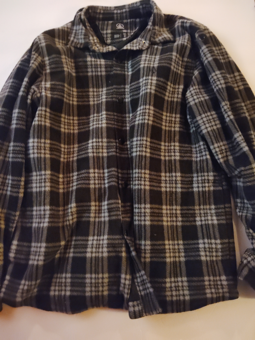 Volcom Black & Cream Plaid Lightweight Shirt Jacket